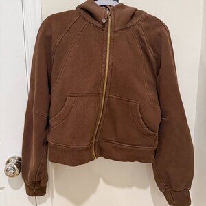 lululemon  Scuba Oversized Full-zip Hoodie brown and gold